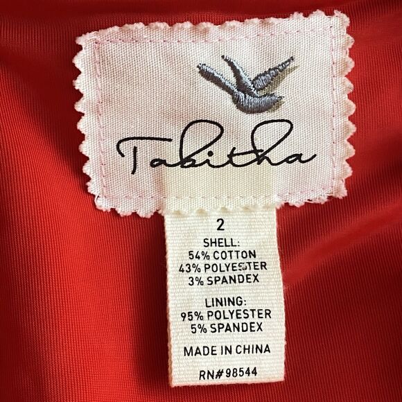 Anthropologie Tabitha Dress Size 2 Cherie Red Ruffle Cap Sleeve Pockets Preppy - Picture 6 of 7